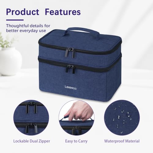 Image of Lexeeco Dual Layers Medicine Pill Bottle Organizer Bag with Lockable Zipper
