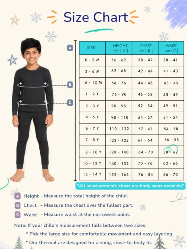 Image of mackly Kids Thermal Set for Boys, Cotton Full Sleeve Winter Wear | 1 Pack