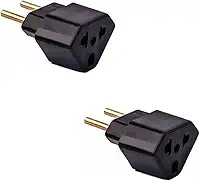 Adaptador de Tomada Universal Compatível com 10A e 20A Padrão Novo e Antigo Padrão Brasileiro e Americano Bivolt - Kit 2 Unidades