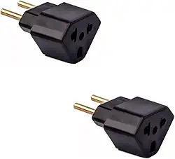 Adaptador de Tomada Universal Compatível com 10A e 20A Padrão Novo e Antigo Padrão Brasileiro e Americano Bivolt - Kit 2 Unidades