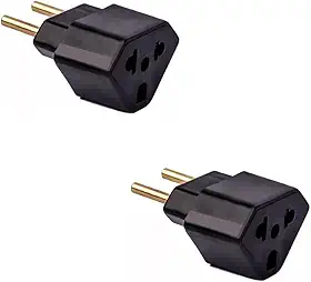 Adaptador de Tomada Universal Compatível com 10A e 20A Padrão Novo e Antigo Padrão Brasileiro e Americano Bivolt - Kit 2 Unidades