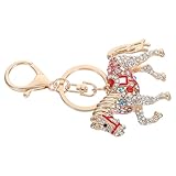 [ERINGOGO] 年干支 馬キーホルダー 水晶バッグチャーム キラキララインストーン飾り 耐久メタル製 ー用 大人向け に