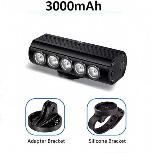 Image of 1000 Lumen Rechargeable Bicycle Headlight, 3000mAh USB Type-C Cycling Front Light, Aluminum Alloy Bicycle Flashlight with 4 Modes, Waterproof LED Bicycle Light for MTB & Road Bicycle