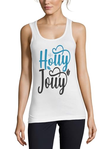 Débardeur en coton blanc Holly Jolly Love Heart idéal pour les sorties d'été