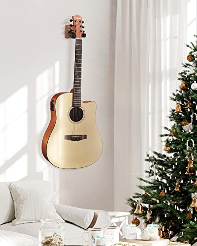 Donner Guitar Wall Mount Hanger 6-Pack, Black Walnut Guitar Wall Holder For Acoustic Electric Guitars, Bass, Folk Ukulele, Violin, Mandolin Banjo And String Instruments #TOP5