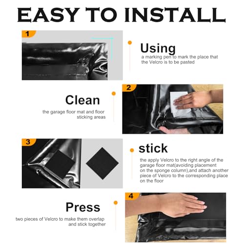 AIBILEY Garage Floor Mats for Under Car,Non-Slip Garage Flooring Parking Rugs,Heavy Duty Waterproof PVC Rubber Containment Mat,Protect from Snow,Oil,Ice,Rain,Muds,with Telescoping Squeegee,8\'6\"x22\'