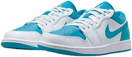 Nike Air Jordan 1 Low Men's Shoes White/Celestial Gold-Aqauatone 553558-174 - Size 9.5 | Image 3