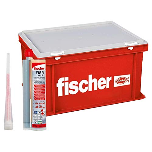 fischer Hochleistungsmörtel FIS V 360 S - Praktischer großer Handwerkerkoffer mit 20 Kartuschen Injektionsmörtel FIS V und 40 Statikmischer FIS MR Plus - 60 - Teile- Art.-Nr. 41835