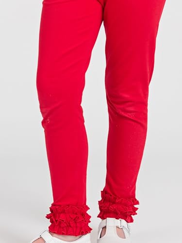 Image of RuffleButts Toddler Girl Merry & Bright Ruffle Leggings - Ankle Leggings