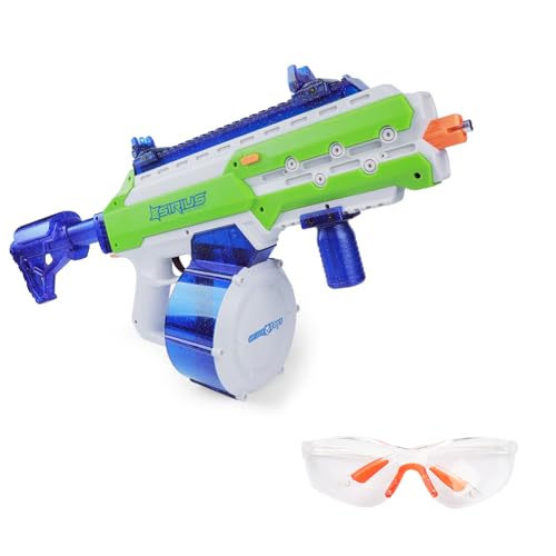 Sirius Gel Ball Blaster Gun 270FPS (XL Size), Full Auto Electric Water Bead Rifle with 1500 Capacity Mag, 2000mAh Rechargeable Battery, Splatter Ball Toy for Age 14+ & Adults (Blue Pro)