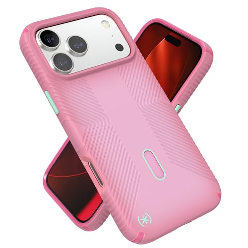 Speck Presidio LUX Grip für iPhone 17 Pro Max Hülle, ClickLock Interlock, schlanke Schutzhülle, IBIS Pink/Dark IBIS/KANOM Green