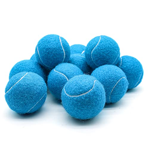 Image of Magicorange Tennis Balls, 12 Pack Advanced Training Tennis Balls Practice Balls, Pet Dog Playing Balls, Come with Mesh Bag for Easy Transport, Good for Beginner Training Ball (Light Blue)