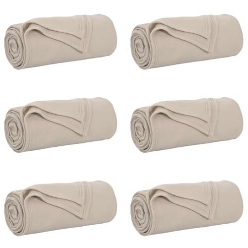 Couvertures de lit beige 240x220 cm en toison lot de 6 pièces - 3