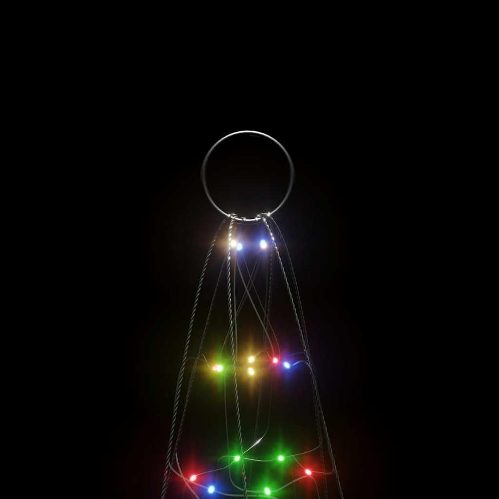LED-Weihnachtsbaum mit 200 LEDs Mehrfarbig Kupfer und Eisen 180 cm Höhe 7 Lichterketten 8 Befestigungsseile USB Stromversorgung Innen und Außen Weihnachtsbeleuchtung für Garten und Balkon