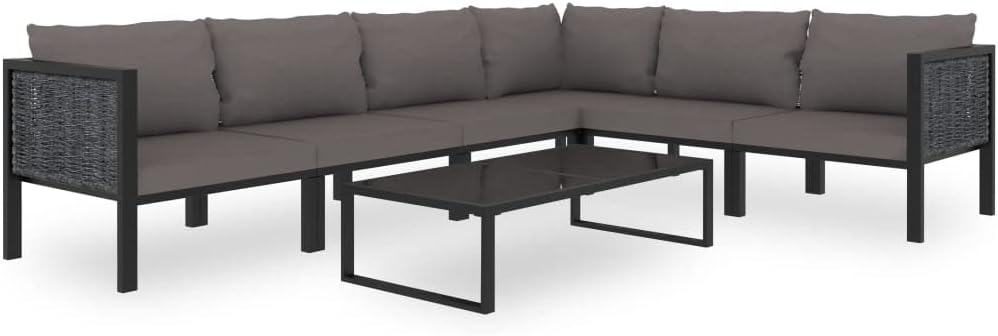 Sectional Corner Sofa with Left Armrest,Comfy Couch,Sofa Chair,for The Patio, Porch, Lawn, Garden or Home Furniture,Poly Rattan Anthracite