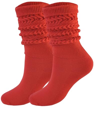 Slouch Socks Women Scrunch Knee High Boot Socks Soft Knit Stacked Extra Sock 1/2 Pairs