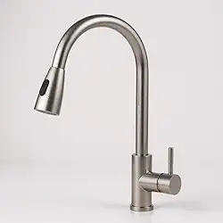 Torneira Gourmet Cozinha Aço Inox Escovado Monocomando com Ducha Retrátil e Bica Giratória 360° – Ideal para Alta Pressão, Quente e Frio, Ideal Pia e Bancada (Premium)