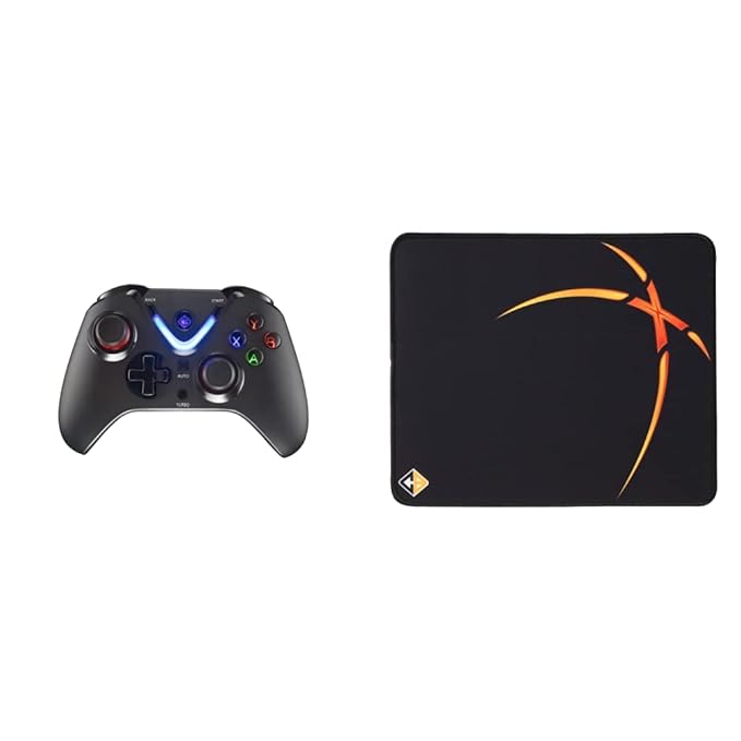 Cosmic Byte ARES Wireless Controller for PC (Black) & Equinox Mousepad Speed Edition (L) (32x27x0.3cms)