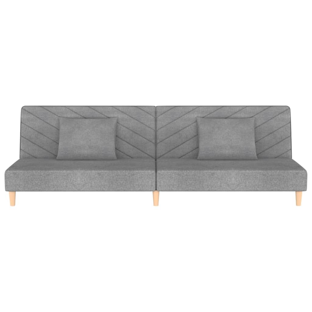 Divano Letto a 2 Posti con 2 Cuscini Grigio Chiaro in Tessuto,Divano da Soggiorno,Divano di Design Moderno,Divano Letto 2 Posti Economico-375887