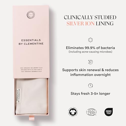 Image of Clementine Sleepwear Essentials Organic King Size Pillowcase Champagne Sunset | Two-Tone Bamboo and Silver Ion Silk for Acne-Prone Skin, Anti-Aging, and Hydrated Hair and Skin