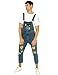 Sokotoo Men's Ankle Length Pocket Holes Ripped Jumpsuits Size 38, Blue