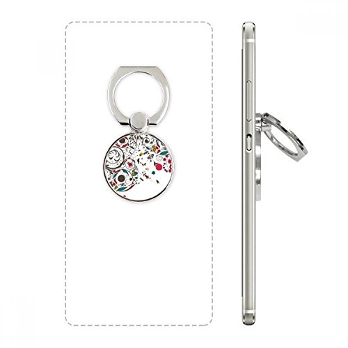 Art moderne illustration fleurs support téléphone portable bague métallique universelle