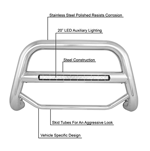 Black Horse MAX Beacon Bull Bar No Skid Plate Black Compatible with 03-17 Ford Expedition|04-23 Ford F-150 (Excl. Heritage Edition and 10-14 F150 Raptor Models)|03-17 Lincoln Navigator-MAB-FOE2011B - Thumbnail 6