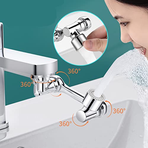 Umogy Faucet Extender, Large Angle Rotating Splash Faucet Aerator, Universal 1080 Swivel Robotic Arm Swivel Extension Faucet Aerator, Faucet Extender For Sink With 2 Water Outlet Modes (2Pcs) #TOP6