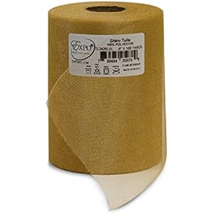 Expo International 100 Yards Shiny 6 Tulle Spool of 100 Yards Light Gold 300 Ft