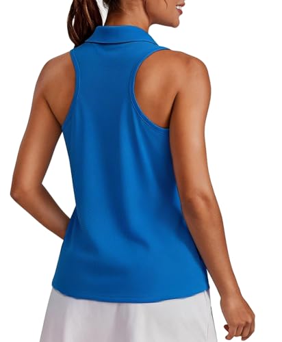 Image of PINSPARK Womens Golf Shirt UPF 50+ Sleeveless Collared Shirts Quick Dry Tennis Polo V-Neck Racerback Athletic Workout Tank