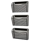 Rolodex(R) Expressions Mesh 3-Pack Hanging Wall Files, 33 1/2in.H x 14in.W x 6 5/8in.D, Black, Pack Of 3