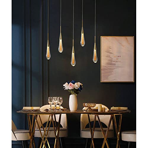 Suspension en cristal à cylindre luminaire suspendu LED anti-éblouissement pour salle à manger - 5