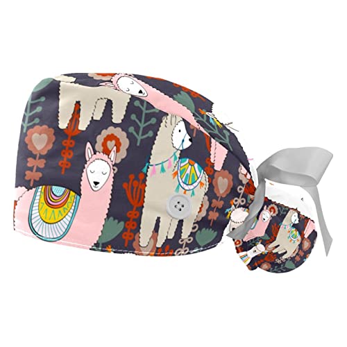 Chapeaux bouffants animaux et floraux : 2 casquettes de travail ajustables