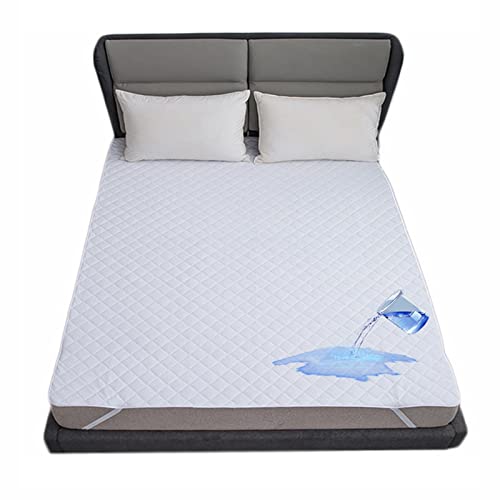 PIPOEI Matratzenschoner, Matratzenschutz Wasserdicht Kühlmatratzenschoner aus Bambus, TPU Folie Inkontinenzauflage, Impermeable, Tagesdecke Bettwäsche mit Gummiband White,200x200cm