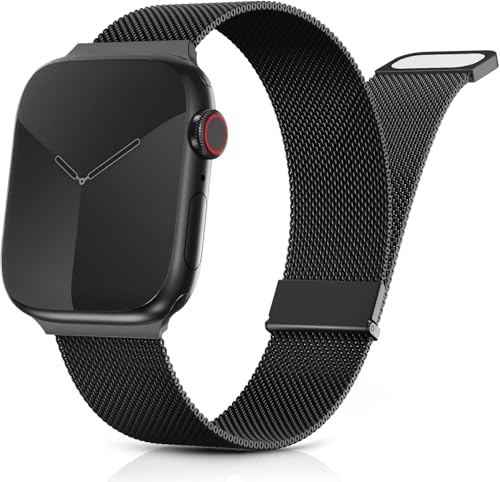 Cinturino Metallo Compatibile con Cinturino Apple Watch 44mm 40mm 41mm 42mm 45mm 46mm 49mm 38mm Donna Uomo, Aggiornato per iWatch Serie 11 10 9 8 7 6 5 4 3 2 1Ultra SE 3 2 1 con Doppio Magnetico