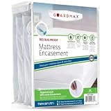 Guardmax Twin Mattress Encasement with Zipper, Waterproof, Bed Bug Proof, and Dust Mite Proof Mattress Protector for Twin Size Bed up to 10' Deep, Zippered All Around Jersey Knitted Mattress Cover