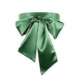 Satin Waist Belts for Women 3.5'' Wide Dark Green Sash Belt Dress Belt for Special Occasions Bridal Wedding Prom Formal Long Silk Sash Tie (Dark Green)