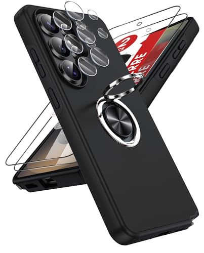 LeYi Coque pour Samsung Galaxy S26 Ultra/S 26 Ultra 5G avec 2 Verre Trempé Vitre Protection, 2 Protection Camera et Anneau Telephone Invisible, Militaire PC et TPU Etui...