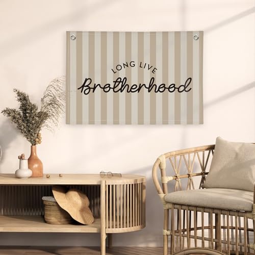 Image of Long Live Brotherhood Boys Room Decor,Brother Playroom Bedroom Wall Decor Hanging Flag Banners, Nursery Toddler Kids Room Decoration 30x20 boyroom