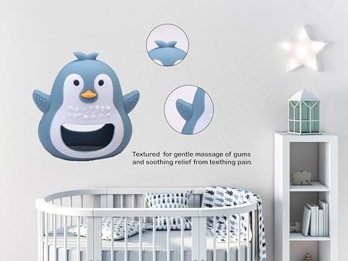 Image of Birdy Buddy Teether, Teether - Non Drop, Soothing Teething Toy for Infants, Gray