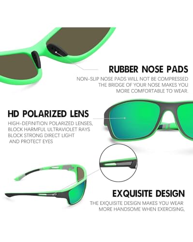 Image of Polarized Sports Sunglasses for Men & Women | UV400 Protection | Lightweight Driving, Fishing, Cycling, Running & Outdoor Sunglasses with TAC Lens