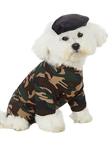 Coomour Camouflage Dog Shirts With Black Hat Camouflage Pet Clothes For Small Dog Tees And Puppy Berets (2Xl) #TOP1