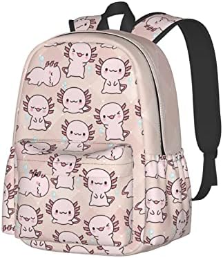 Kugeck Axolotl Pattern Backpack Lightweight For Teens Boys Girls Backpacks Bookbags Daypack One Size