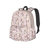 Kugeck Axolotl Pattern Backpack Lightweight For Teens Boys Girls Backpacks Bookbags Daypack One Size