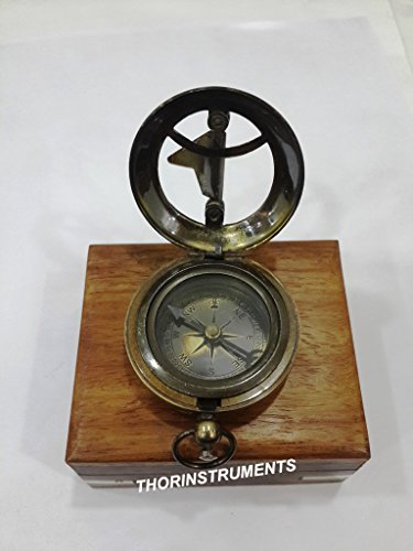 Brújula Antigua Náutica con Caja de Madera miniatura 2