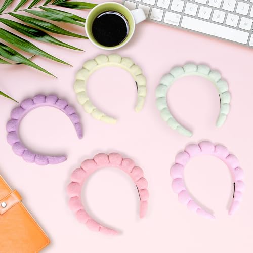 10 Pcs Spa Headband Bulk for Women Makeup Sponge Headband Puffy Hair Band for Washing Face Women Girls (Terry Cloth)4
