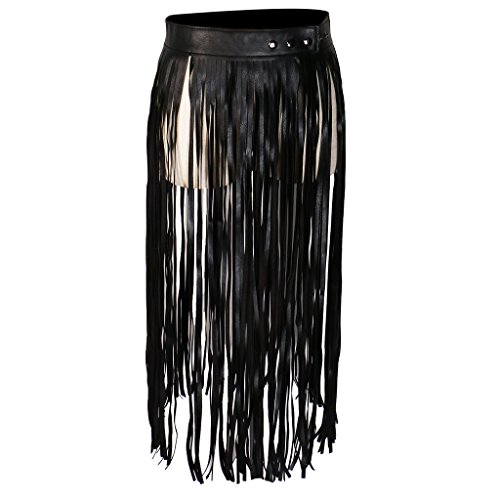 VAKUUM PU Leather Wrap Waist Tassel Skirt Belt Bikini Waistband Wiggle Fashion Skirt