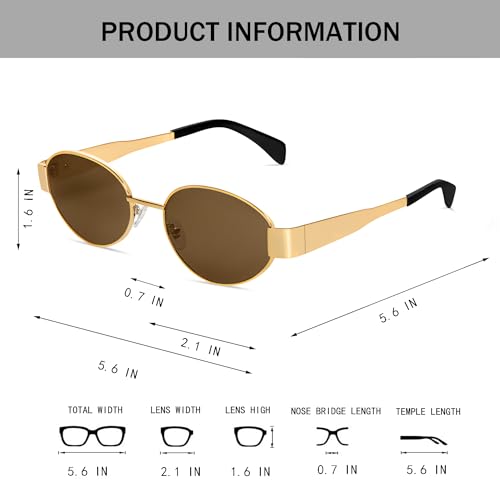 BUTABY Retro Oval Sunglasses for Women Men Designer Trendy Sun Glasses Classic Shades UV400 Protection4