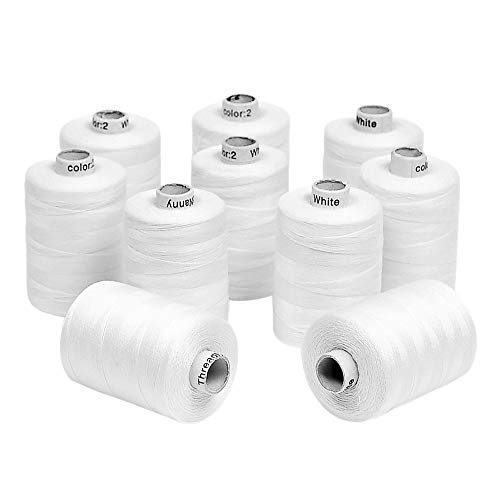 Hilo de coser blanco 3 capas poliéster extra fuerte miniatura 2