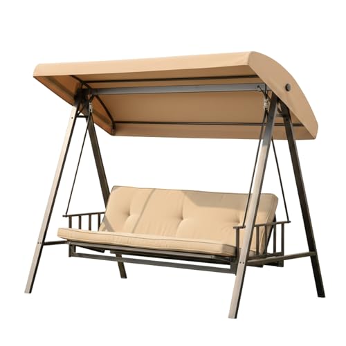 Garden Winds Reinforced RipLock 350 Replacement Canopy Top Cover Compatible with Style Selections Track Arm Rest Swing Model GCS00395A - Beige